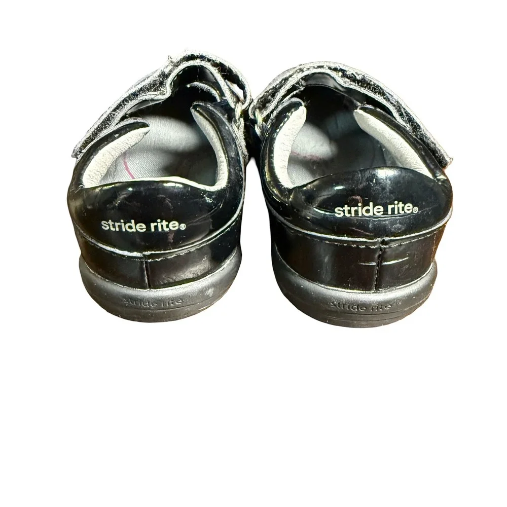 Stride Rite SRT Regan Girls Black Quilted Patent Leather Mary Jane Shoes 8M